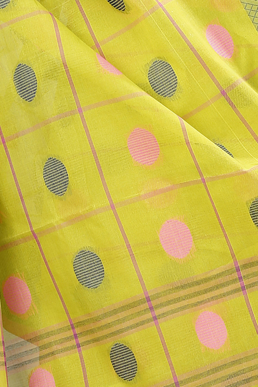 Dark Yellow Pure Cotton Rebeka Tant Saree (1006)